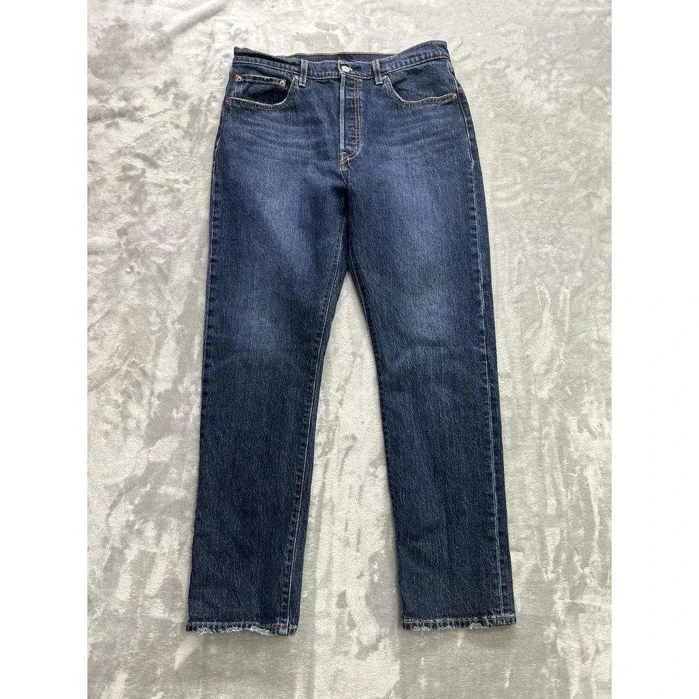 Levis 501 Buttonfly Blue Jeans Men 32x32 Grunge Denim Workwear Straight Leg
